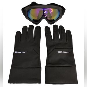 Sport Googles and Touch Screen  Gloves Black Size XL Brand New in Package
